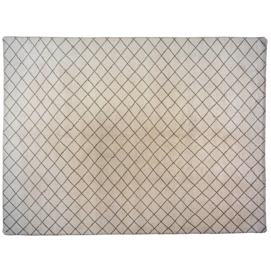 Crossed Lines Cream Wool Area Rug