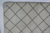Crossed Lines Cream Wool Area Rug
