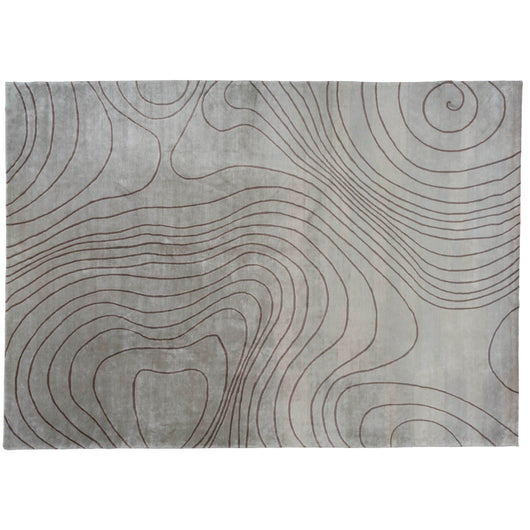 Contour Lines Silver Area Rug