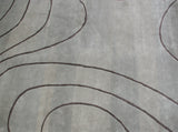 Contour Lines Silver Area Rug