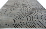 Contour Lines Silver Area Rug