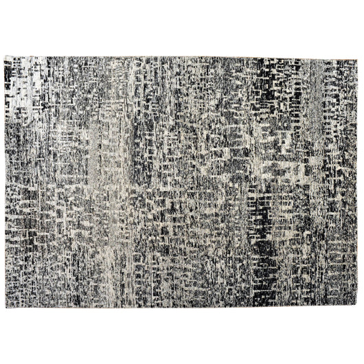 Grunge Black and Silver Area Rug