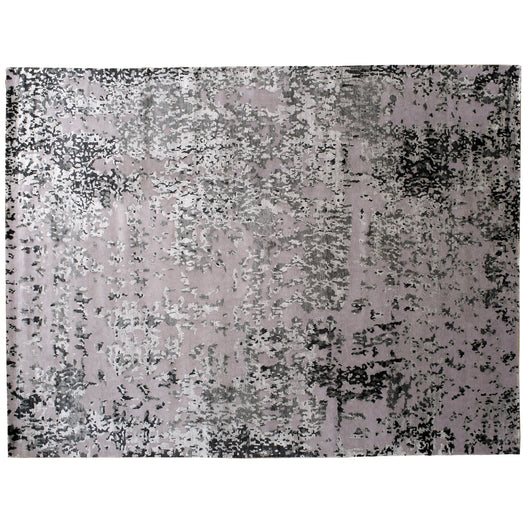Silver and Lilac Abstract Rug