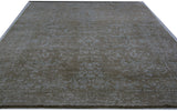 Contemporary Hi-Low Rug in Taupe and Teal