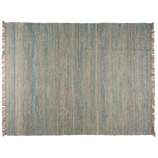 Blue, Brown and Ivory Contemporary Hemp Rug