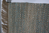 Blue, Brown and Ivory Contemporary Hemp Rug