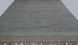 Blue, Brown and Ivory Contemporary Hemp Rug