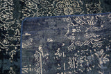 Blue and Silver High Low Area Rug