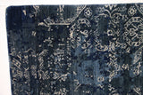 Blue and Silver High Low Area Rug
