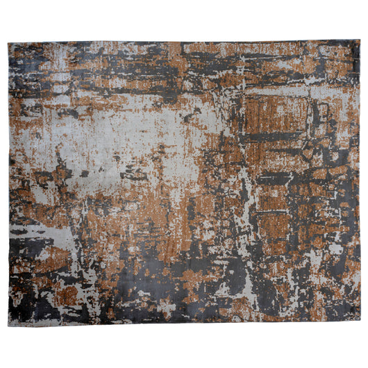 Caramel, Charcoal and Ivory Abstract Area Rug