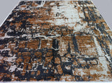 Caramel, Charcoal and Ivory Abstract Area Rug