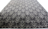 Charcoal and Silver Damask Design Area Rug