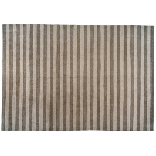 Brown and Beige Stripe Nepalese Area Rug