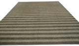 Brown and Beige Stripe Nepalese Area Rug