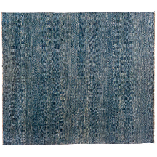 Blue and White Patchwork Look Area Rug