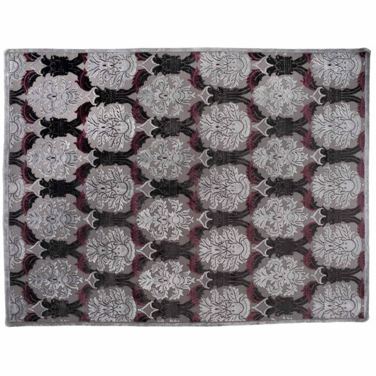 Gray and Silver Damask Rug