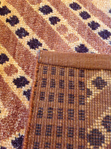 Chevron Pattern Rug with Square Accent