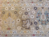 Floral Area Rug with Beige, Green and Gold