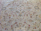 Floral Area Rug with Beige, Green and Gold