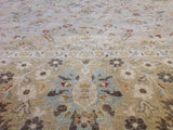 Floral Area Rug with Beige, Green and Gold
