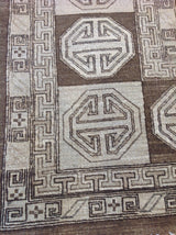 Brown Geometric Design Wool Area Rug