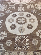 Brown Geometric Design Wool Area Rug