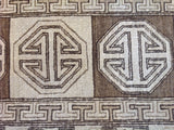 Brown Geometric Design Wool Area Rug
