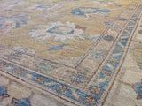 Tan and Blue Afghan Rug