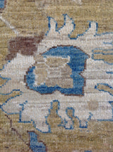 Tan and Blue Afghan Rug