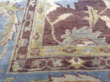 Blue and Brown Indo Oushak Area Rug