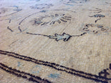 Beige, Brown and Teal Afghan Area Rug