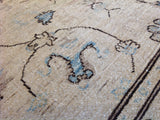 Beige, Brown and Teal Afghan Area Rug