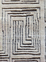 Cream and Charcoal Maze Area Rug