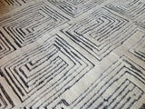 Cream and Charcoal Maze Area Rug