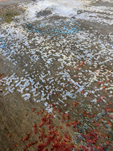 Taupe "Erased" Abstract Area Rug