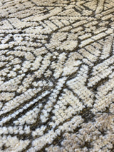 Cream and Charcoal Cut and Loop Area Rug