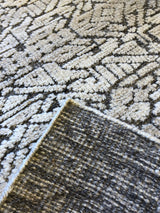 Cream and Charcoal Cut and Loop Area Rug