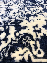 Navy and Ivory Transitional Wool Area Rug