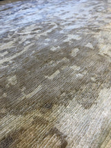 Silver and Ivory Abstract Area Rug