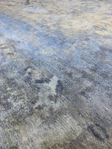 Silver and Ivory Abstract Area Rug