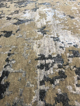 Steel Blue and Beige Abstract Area Rug