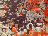 Abstract Rust and Silver Rug