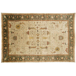 Ivory and Green Rug