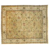 Gold Floral Oushak Rug