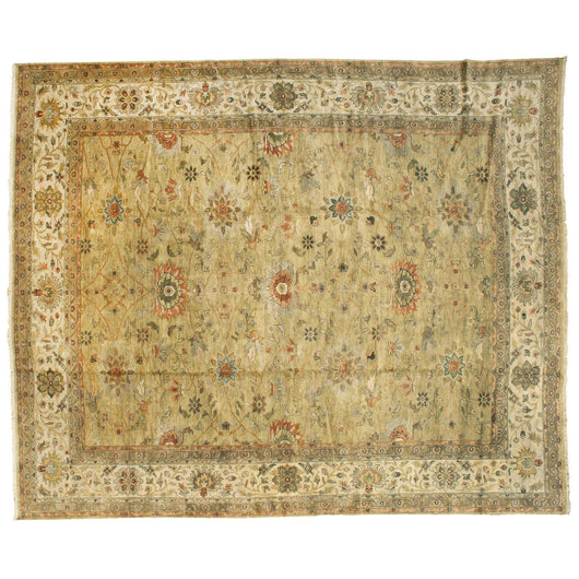 Gold Floral Oushak Rug