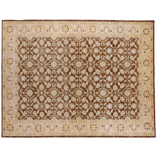 Brown and Beige Floral Rug