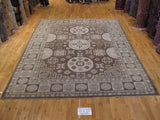 Brown Geometric Design Wool Area Rug