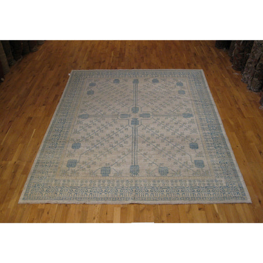 Beige and Blue Pomegranate Design Rug