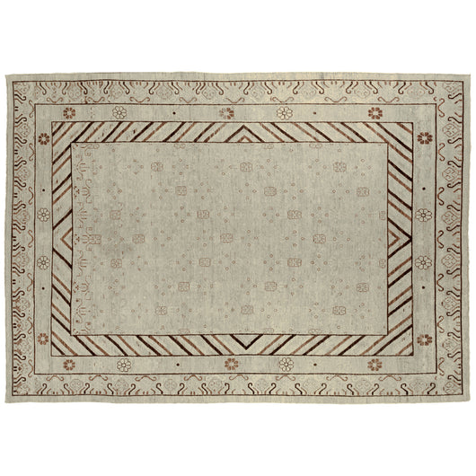 Beige and Brown Khotan Style Rug