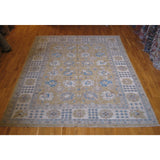 Tan and Blue Afghan Rug